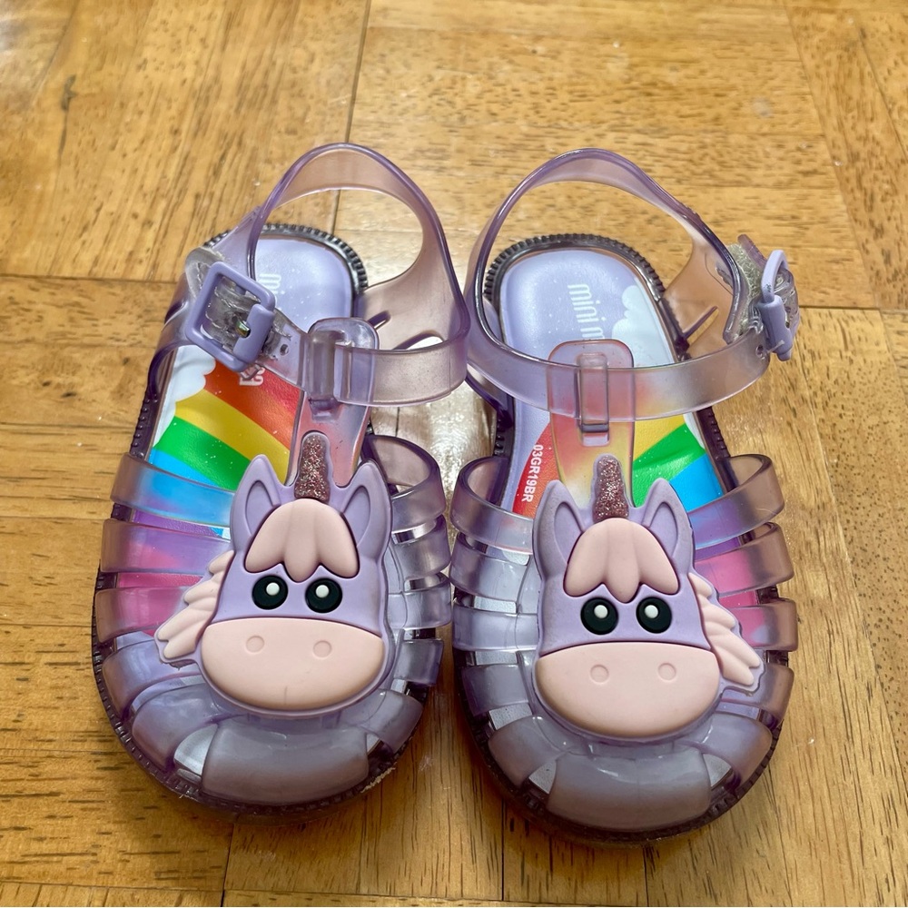 Mini Melissa Kids' Lavender Unicorn Sandals